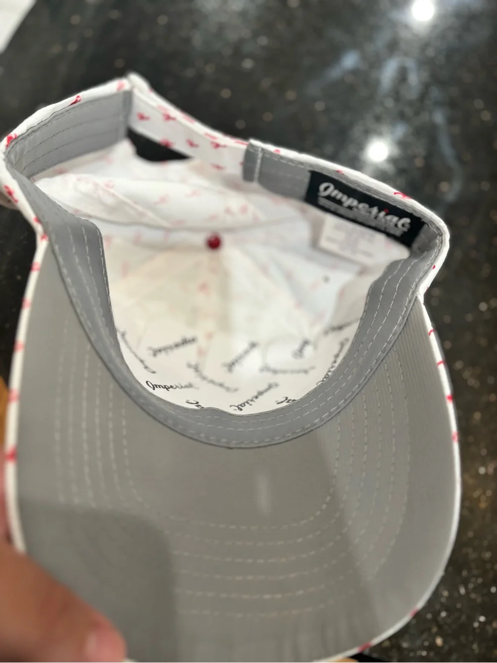 White Kids' Crab Print Cap with Embroidered Crab Patch